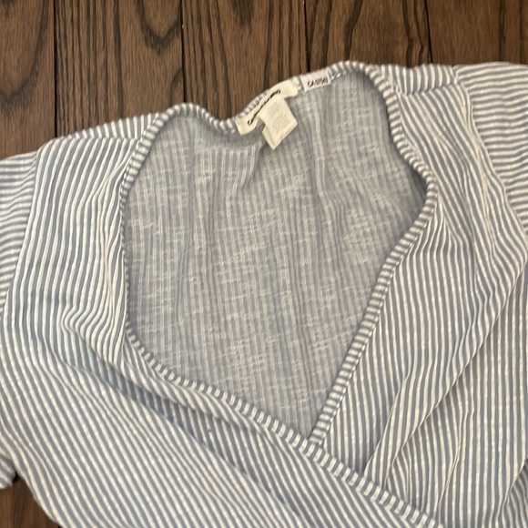 Blue striped frilly summer blouse! From Caution to the wind! - Picture 2 of 5
